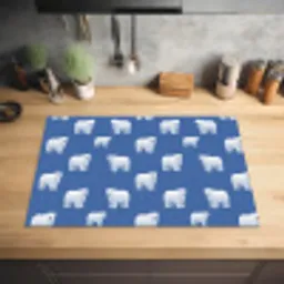 IJsbeer - Patroon - Blauw Inductie beschermer vinyl 3mm klein 276 -sfeer5