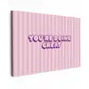 Paars - Strepen - You're doing great - Schaduw Tuinposter op houten frame 2 cm dik klein -3d