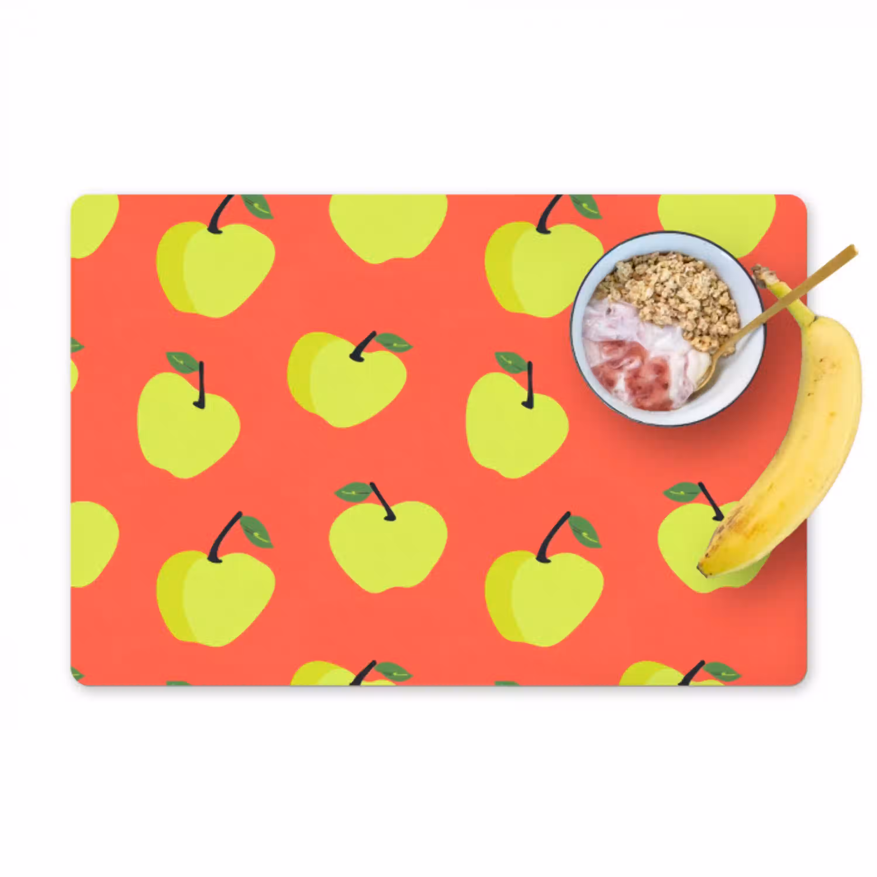 Appels - Modern - Groen Placemat vinyl groot 368 -zzzproduct_Kitchenyeah-website