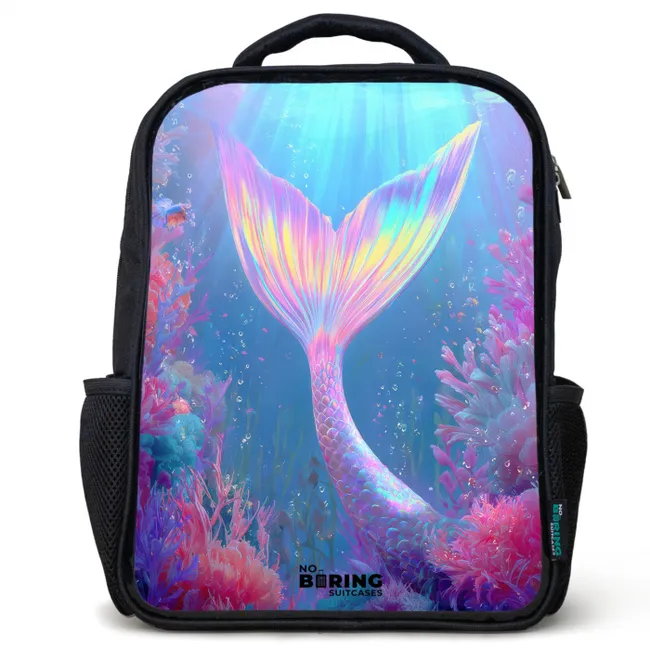 Zeemeerminnenstaart - Koraal - Water Rugzak - Zwart middel -3d