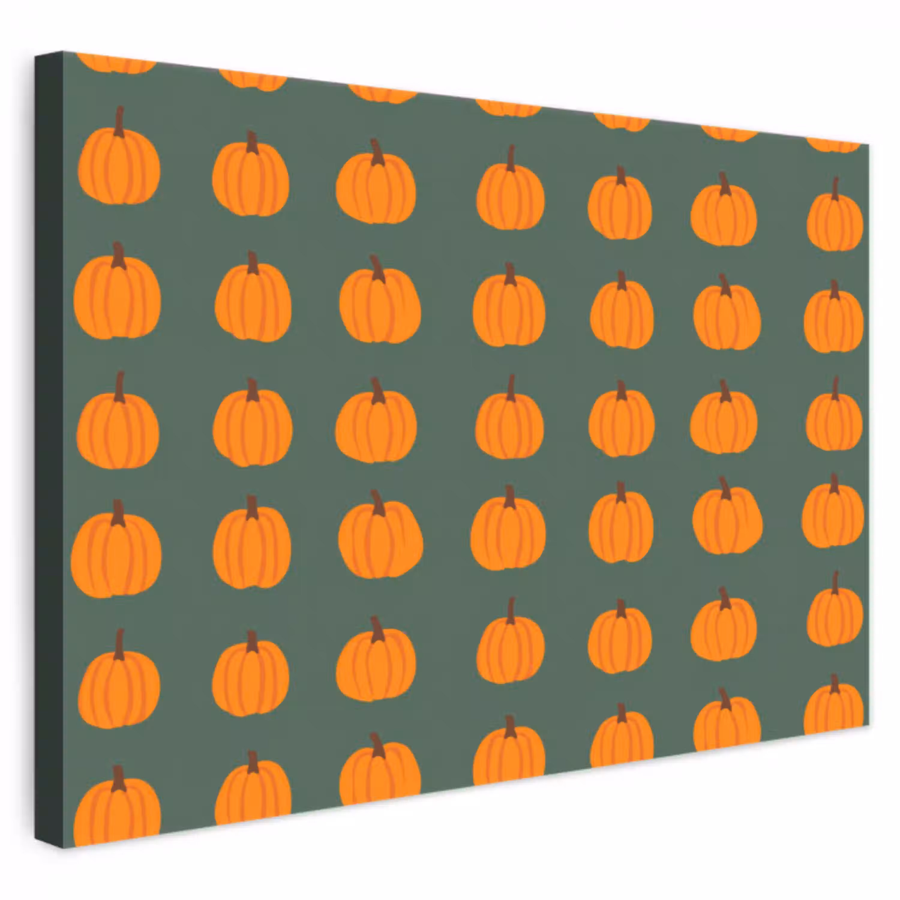 Pompoen - Patroon - Oranje canvas 2cm klein 34 -3d