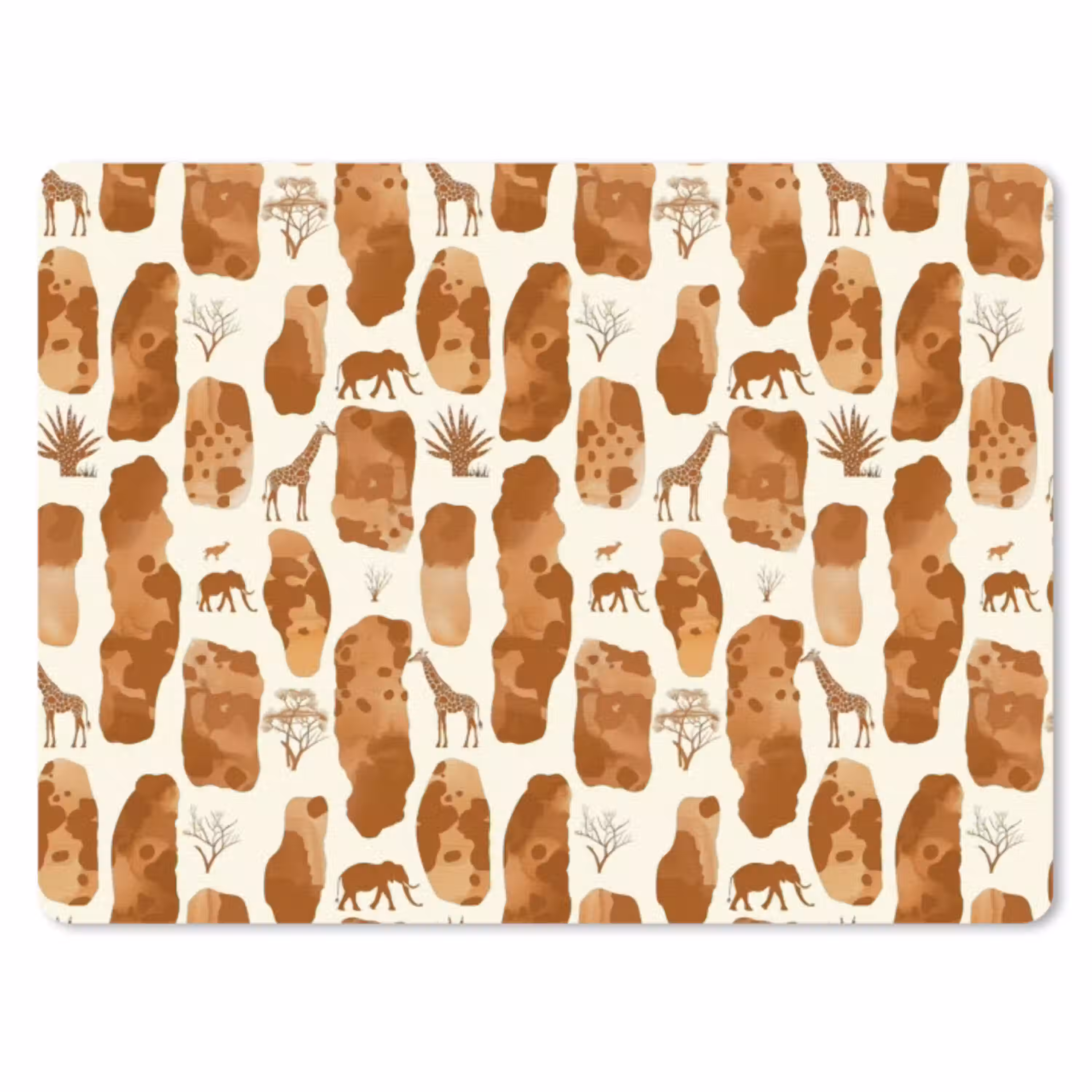 Terracotta - Safari - Dieren - Patroon muismat rubber klein 262 -3d