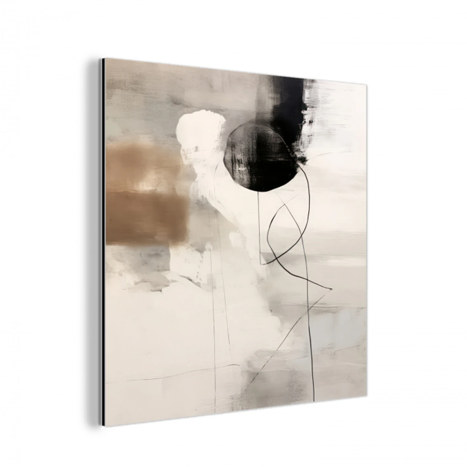 Abstracte kunst - Grijs - Industrieel aluminium wit klein -3d