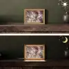 Goud - Marmer - Paars Light Box met kabel (Tafellamp) klein -sfeer3