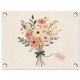 Bloemen - Quote - Beige - Lint tuinposter los doek klein -3d