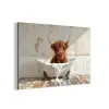Schotse hooglander - Badkuip - Vintage - Koe aluminium wit klein -3d