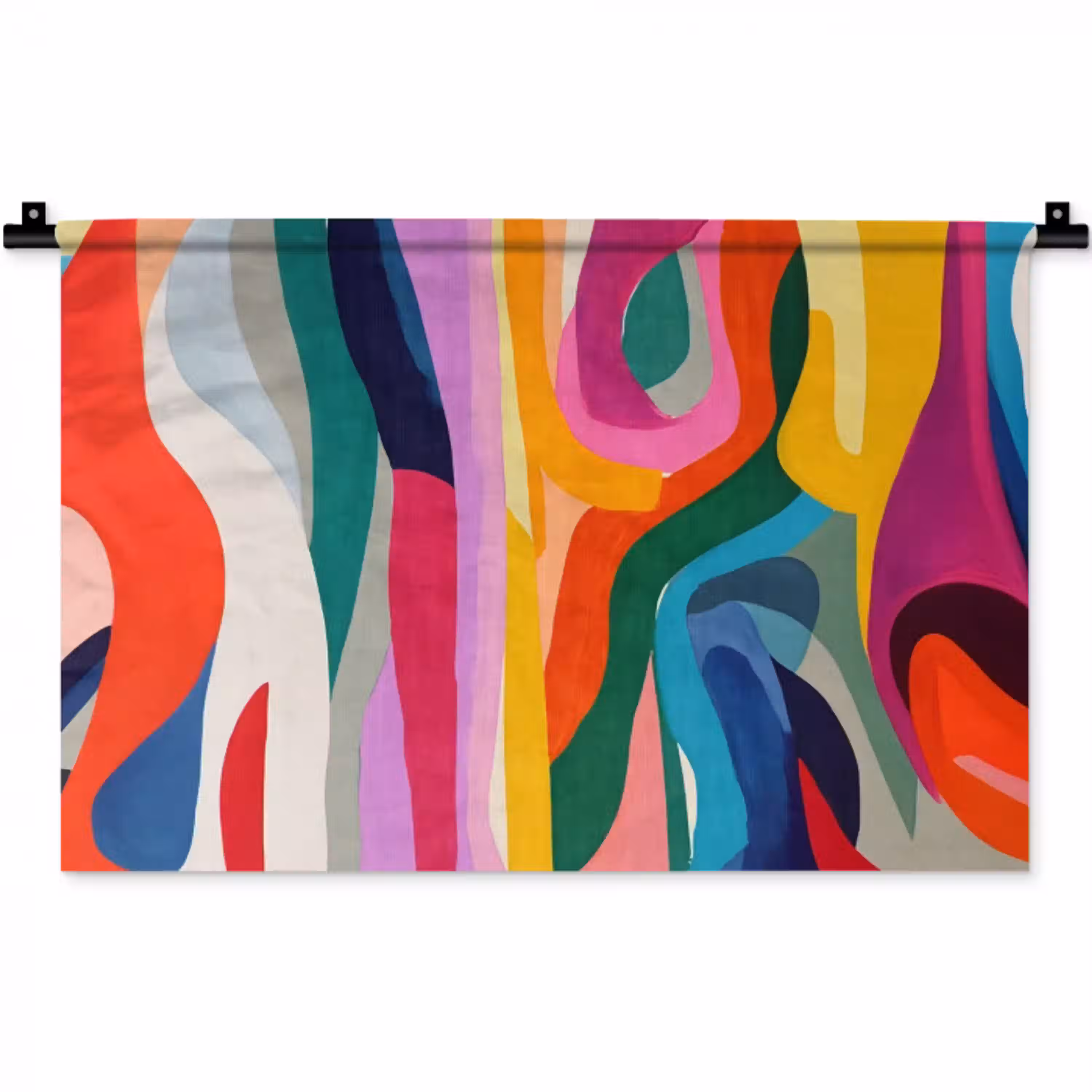 Abstract - Kleurrijk - Golven - Lijnen Wandkleed katoen klein -zz3d