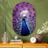 Pauw - Koksmuts - Cool - Paars Wandcirkel Ovaal Glas middel -sfeer2