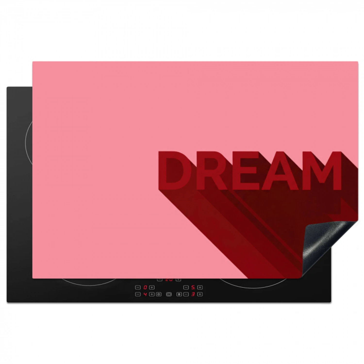 Dream - 3D - Rood - Roze Inductie beschermer vinyl 3mm klein -3d