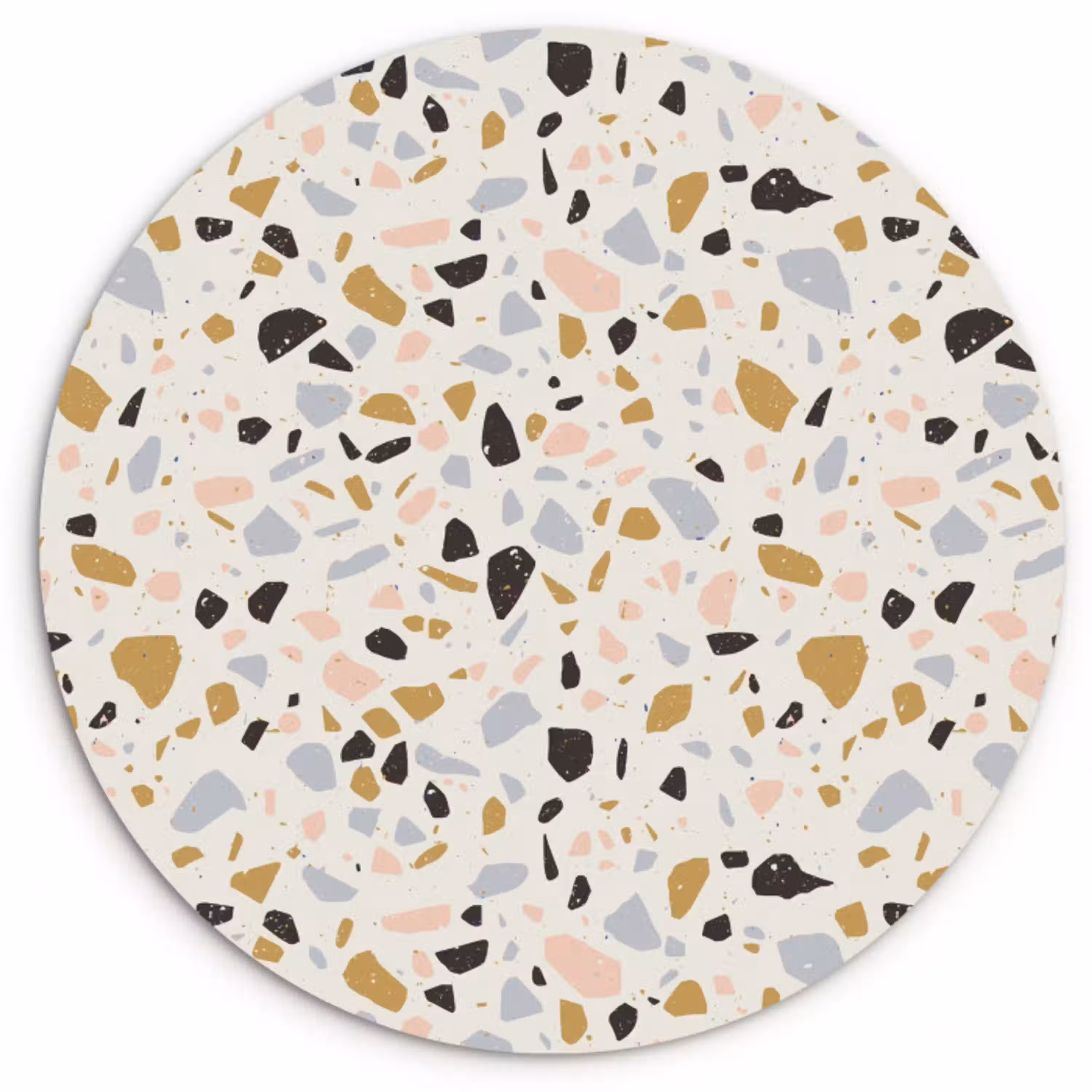Terrazzo -  Patroon - Neutraal - Zacht - Multi Wandcirkel kunststof plaat 5mm dik klein 188 -3d