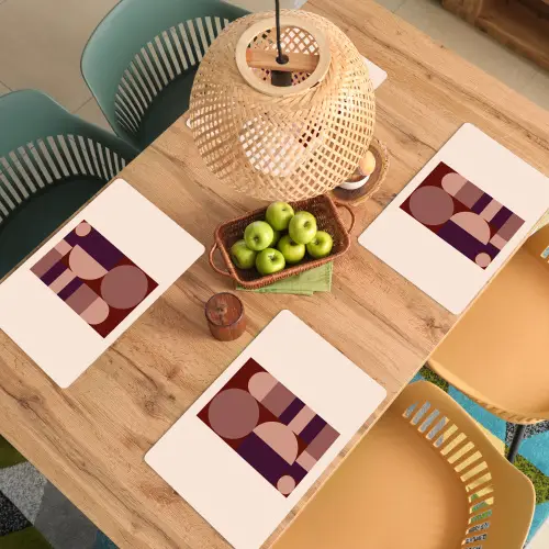 Geometrisch - Cirkels - Rood Placemat vinyl groot -zzsfeer5_Kitchenyeah-website
