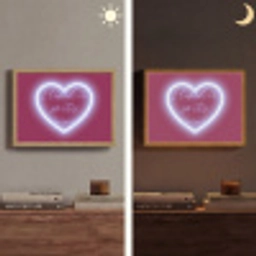 I liked it so it's mine - Neon hart - Roze Light Box met batterij (Wandlamp) middel -sfeer3