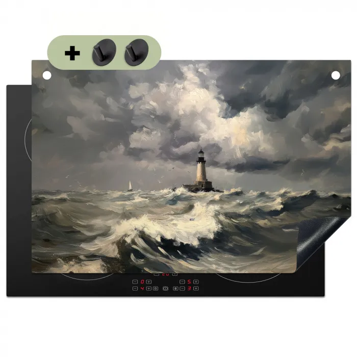 Vuurtoren - Golven - Storm Inductie beschemer met haakjes klein -3d