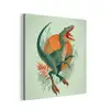 Dino - Bladeren - Grafisch - Groen aluminium wit klein -3d