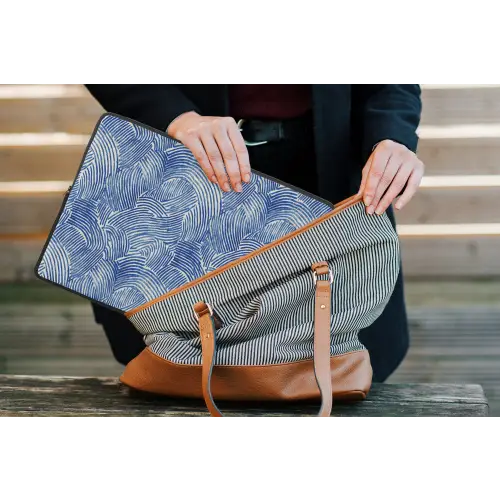 Modern - Abstract - Blauw laptophoes neopreen klein 279 -tas