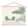 Terras - Illustratie - Groen textielposter latten blank klein -3d