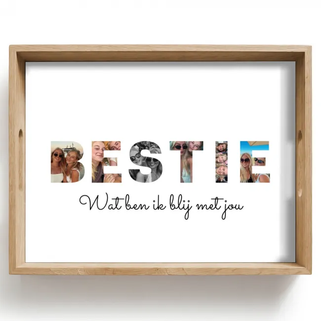 Gepersonaliseerd dienblad - Bestie - Lettercollage