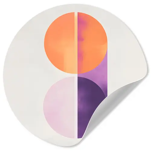 Cirkels - Abstract - Paars Wandcirkel behangsticker klein -3d