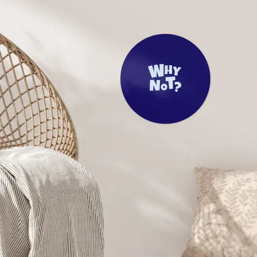 Blauw - Why not - Minimalistisch Wandcirkel behangsticker klein -sfeer4