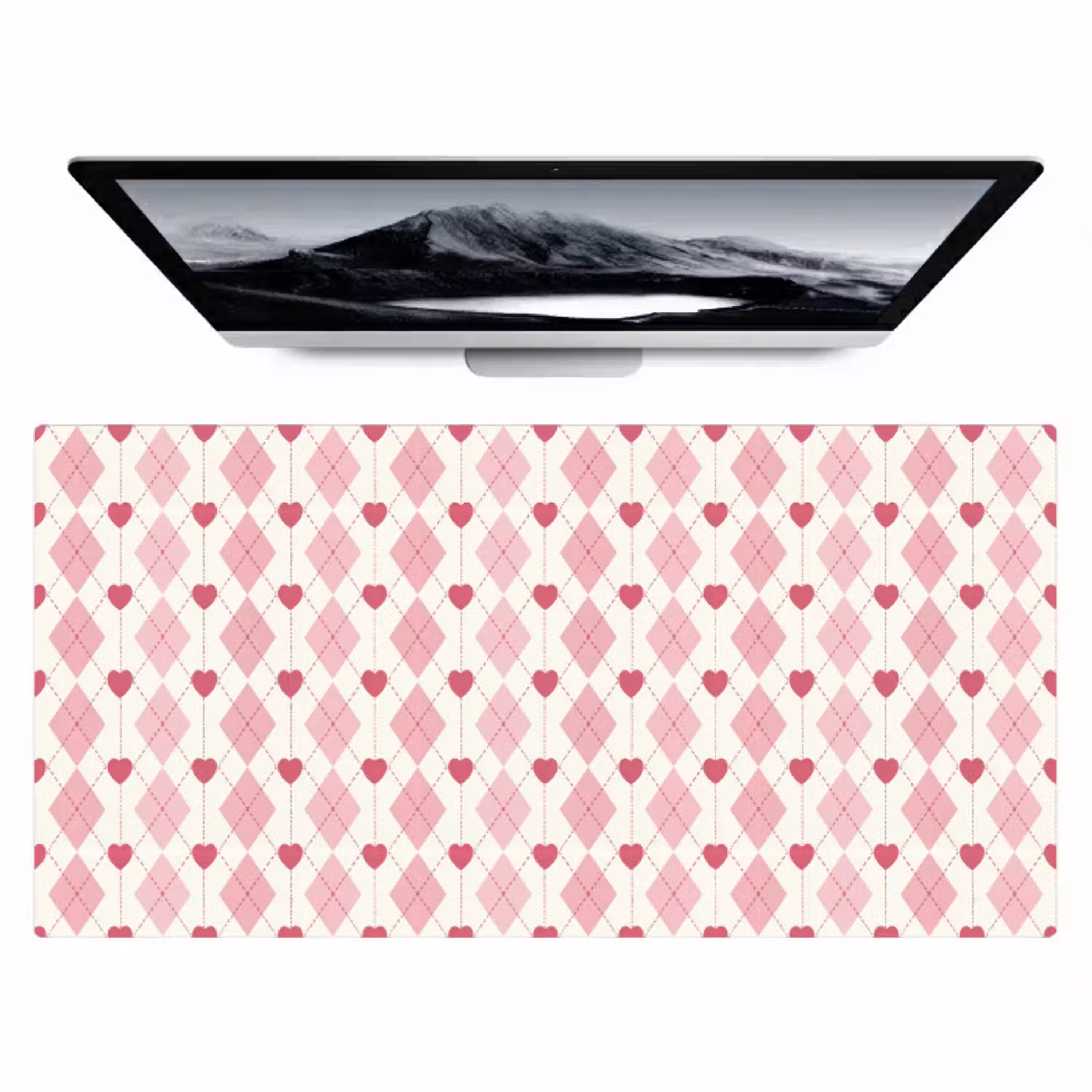 Ruiten - Klassiek - Roze - Wit Muismat XXL klein 681 -zzz3d