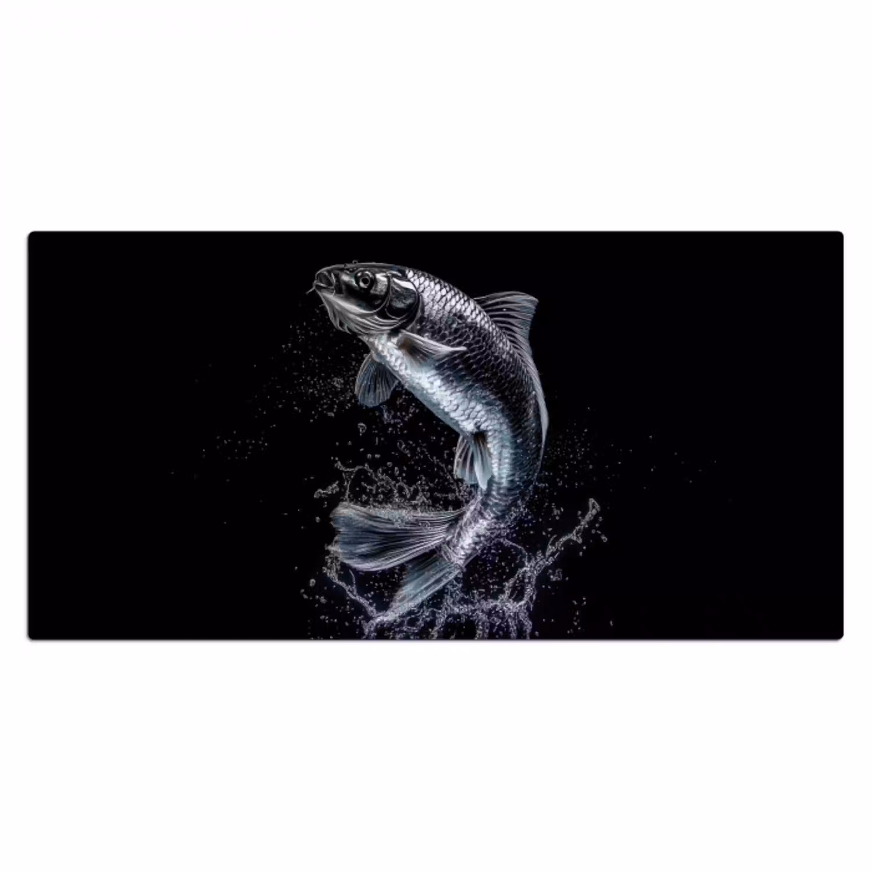Vis - Koi - Zwart - Water Muismat XXL klein -3d_leeg