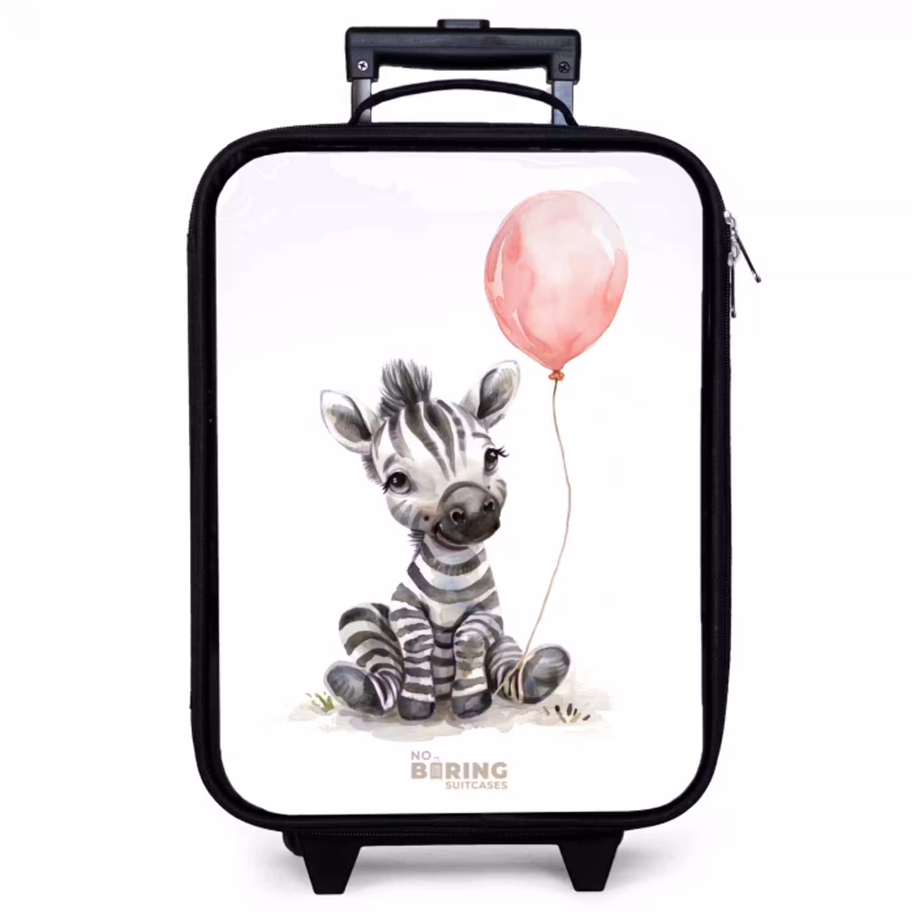Zebra met roze ballon Kinderkoffer - Zwart klein -zzz_website3d