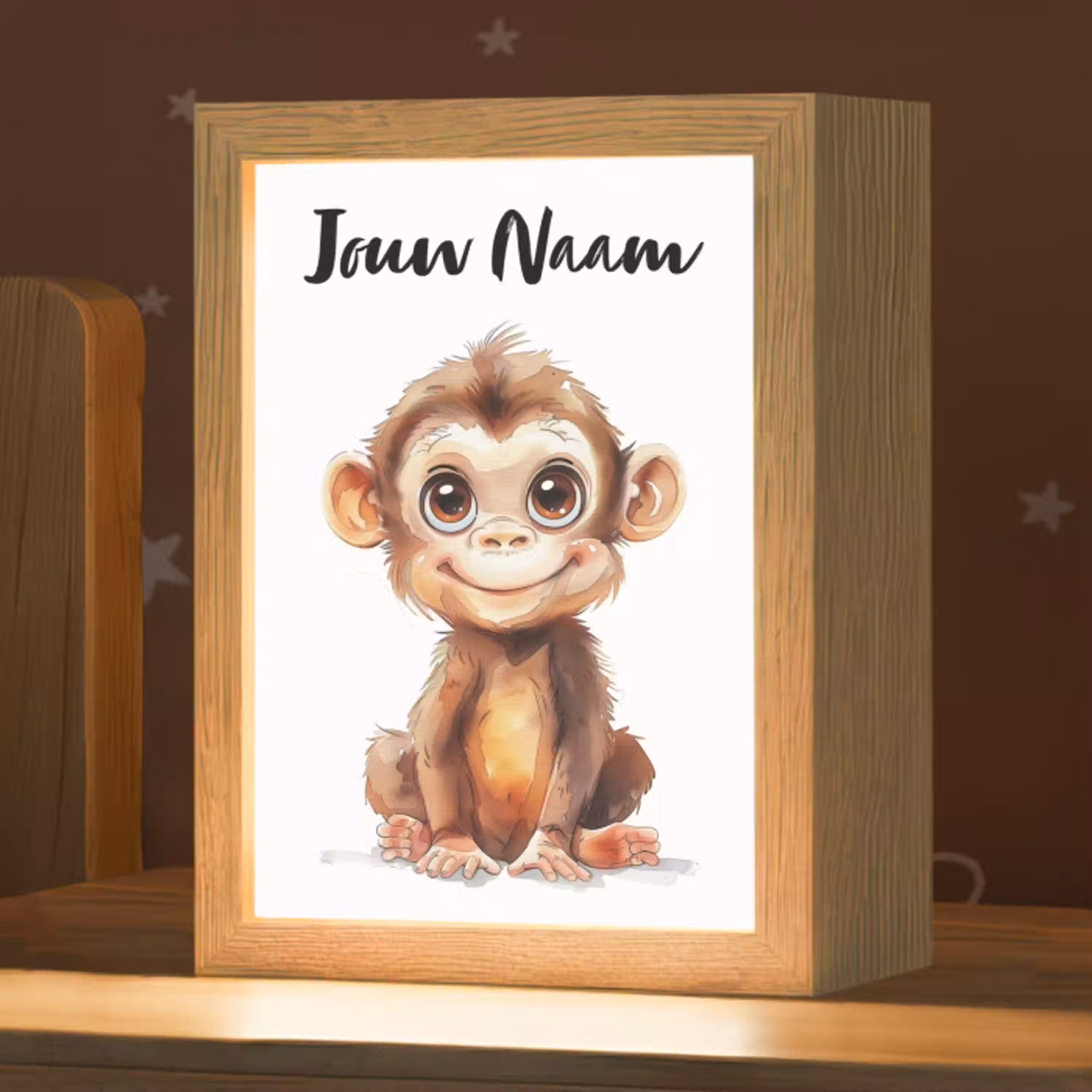 Aap - Baby - Jungle dieren Light Box met kabel (Kinderlampje) klein -zzz_3d_website