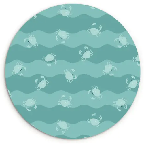 Zee - Dieren - Blauwe krab - Blauw Wandcirkel plexiglas klein 852 -3d