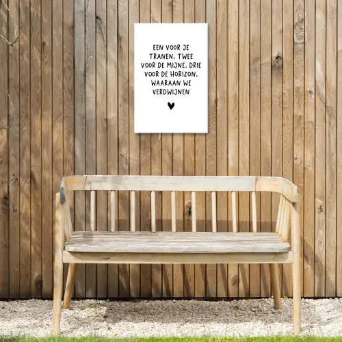 De horizon waaraan we verdwijnen - Quotes - Spreuken - Bløf Tuinposter op houten frame 2 cm dik klein -sfeer4