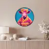 Koe - Bloemenkrans - Oorhangers - Kimono Fotolijst rond zonder passe partout klein -sfeer3