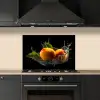 Mango - Fruit - Water - Zwart - Bladeren keuken achterwand spatscherm klein -sfeer1
