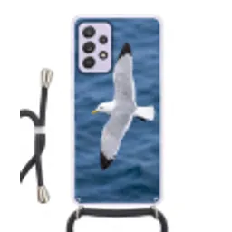 Zeemeeuw - Oceaan - Blauw Hoesje Samsung Galaxy A52 5G met koord klein -3d