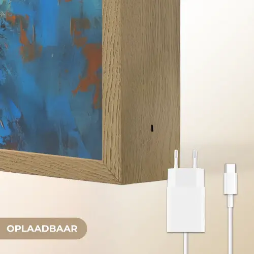 Kat - Kleurrijk - Oranje - Blauw Light Box met batterij (Wandlamp) middel -USP_websiteoplaadbaarNL