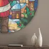 Kerstman - Glas - Kleurrijk Akoestische PET Vilt - Rond klein -sfeer5_closeup