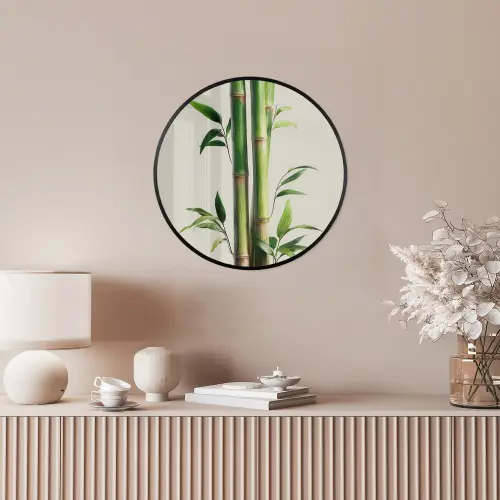 Bamboestengels - Sierlijk - Groen Fotolijst rond zonder passe partout klein -sfeer3