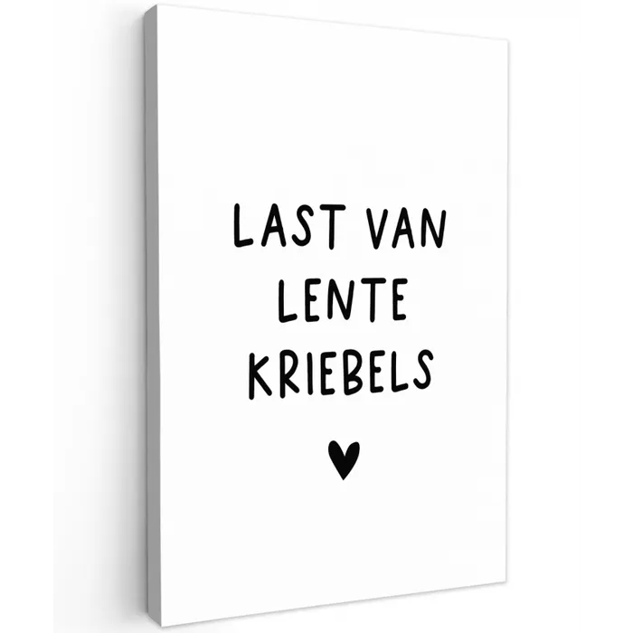 Quotes - Last van lentekriebels - Spreuken Tuinposter op houten frame 2 cm dik klein -3d