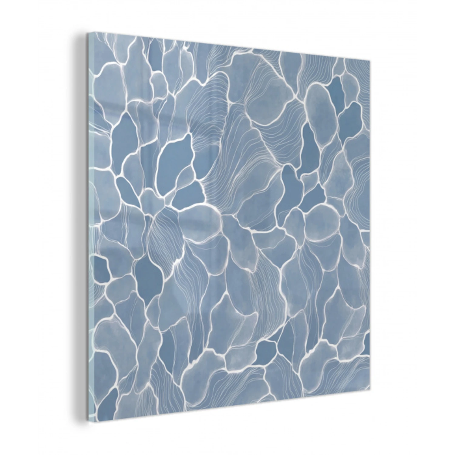 Abstract - Blauw - Bladeren plexiglas 5mm klein -z3d