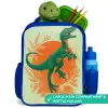 Groene dino tussen varens Kinderrugzak - Blauw middel -inhoud_UK