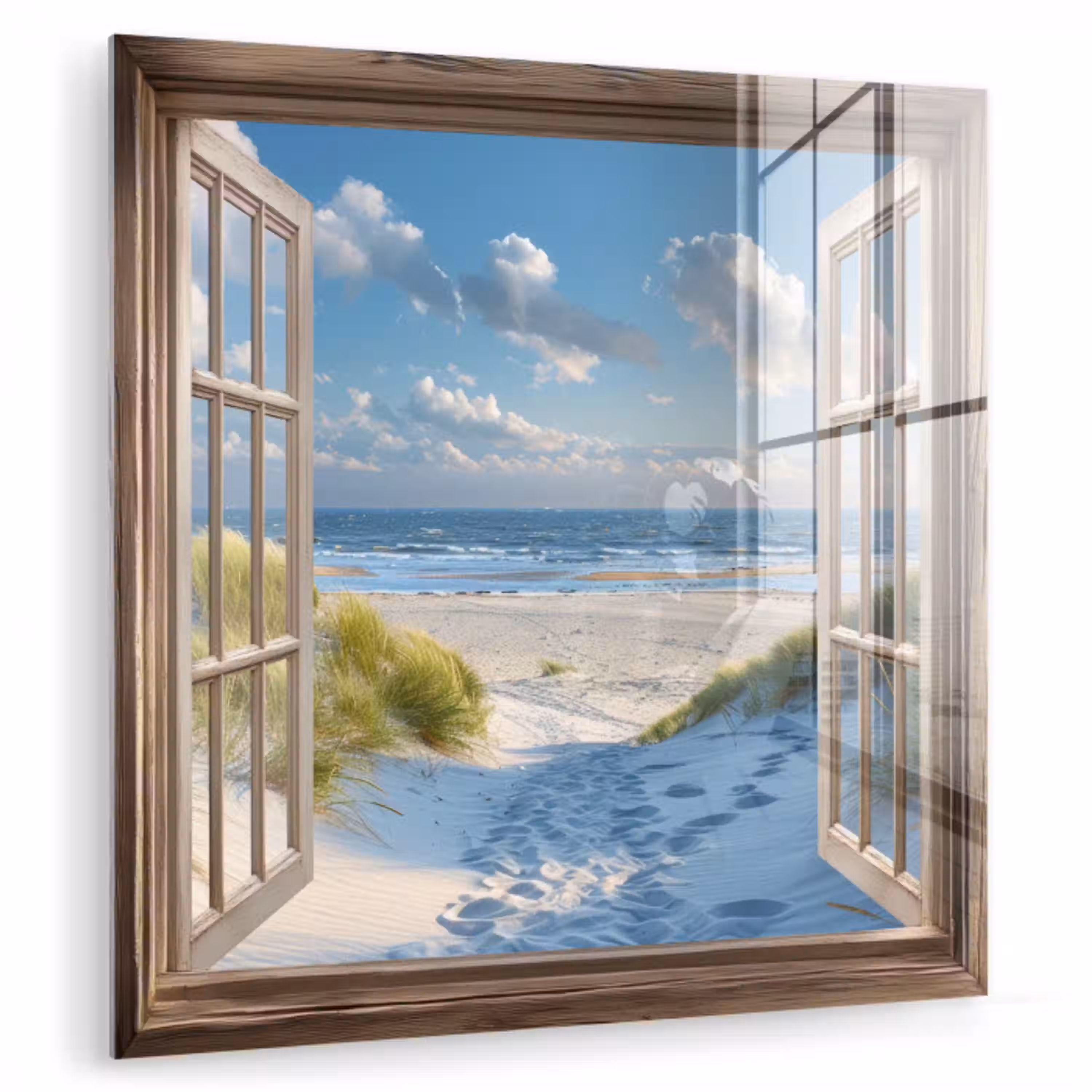 Doorkijk - Strand - Raam - Duinen - Zee plexiglas 5mm klein -zzzproduct_nieuw