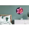 Roze - lelie - Dauwdruppels Wandcirkel aluminium klein -slaapkamer