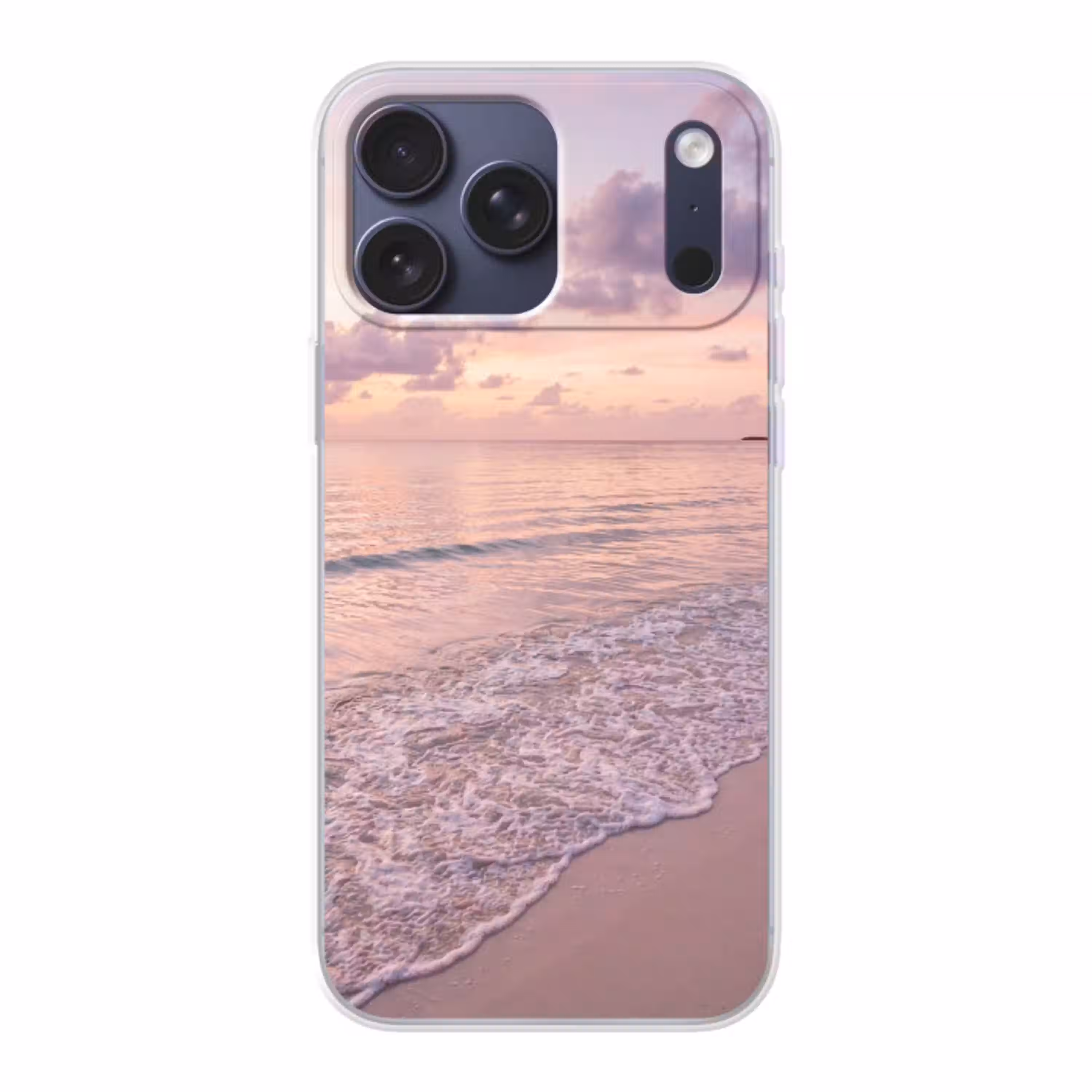 Strand - Zonsondergang - Natuur - Minimalistisch - Roze Telefoonhoesje iPhone 17 Pro Max klein -3d