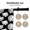 Monstera - Silhouetten - Tropisch - Wit Wandkleed katoen klein 269 -sfeer2