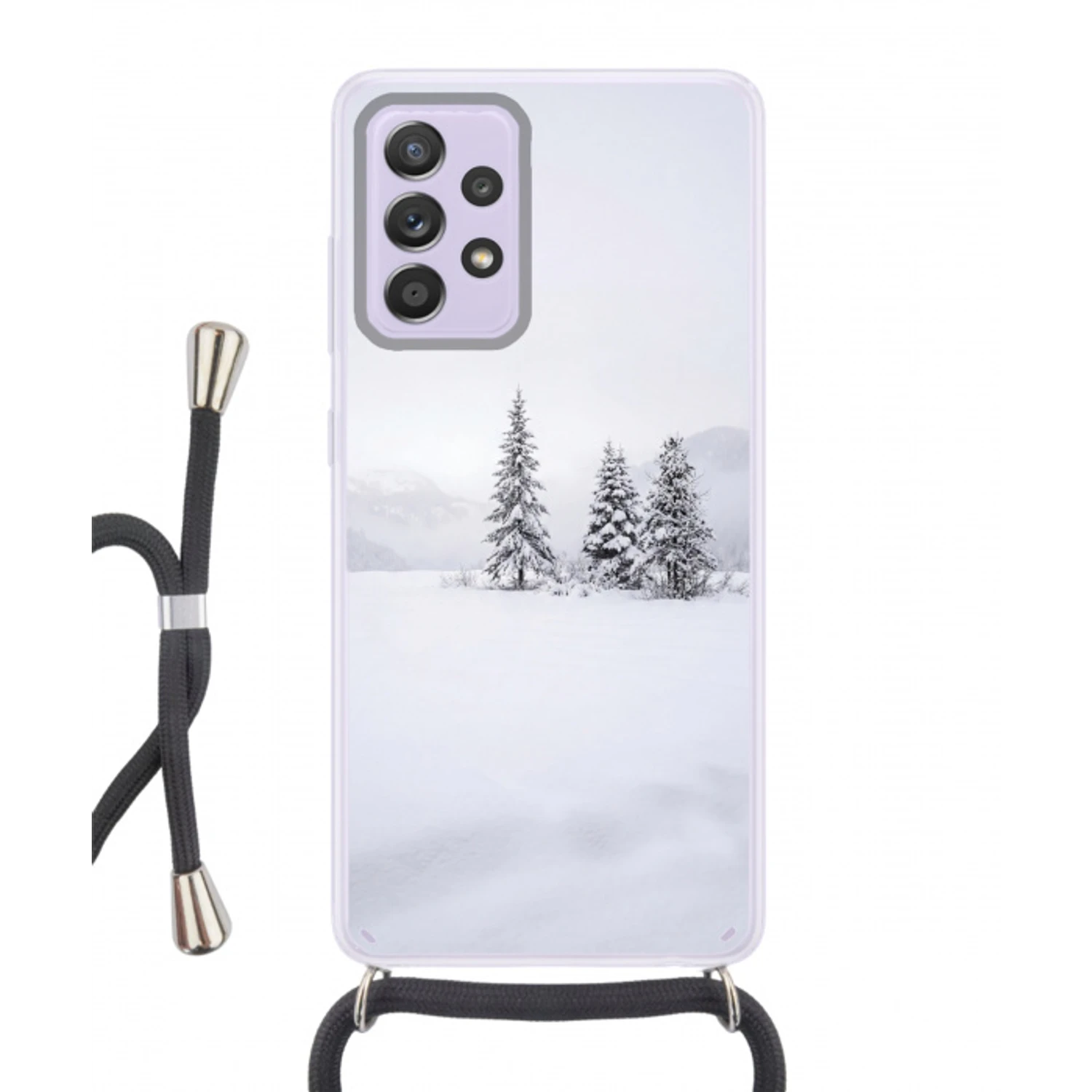 Fijnsparren - Sneeuw - Winter - Landschap - Stilte Hoesje Samsung Galaxy A52 5G met koord klein -3d