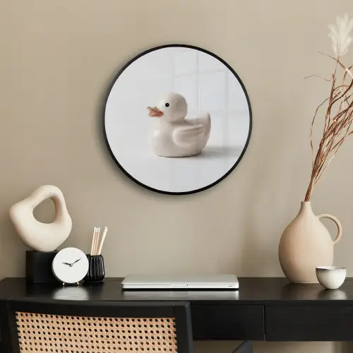 Badeend - Minimalistisch - Wit Fotolijst rond zonder passe partout klein -sfeer1