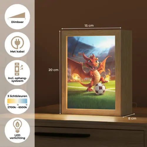 Draak - Voetbal - Vuur - Stadion Light Box met kabel klein -USP_NL