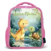 Dino - Schildpad - Jungle Kinderrugzak - Roze middel -3d