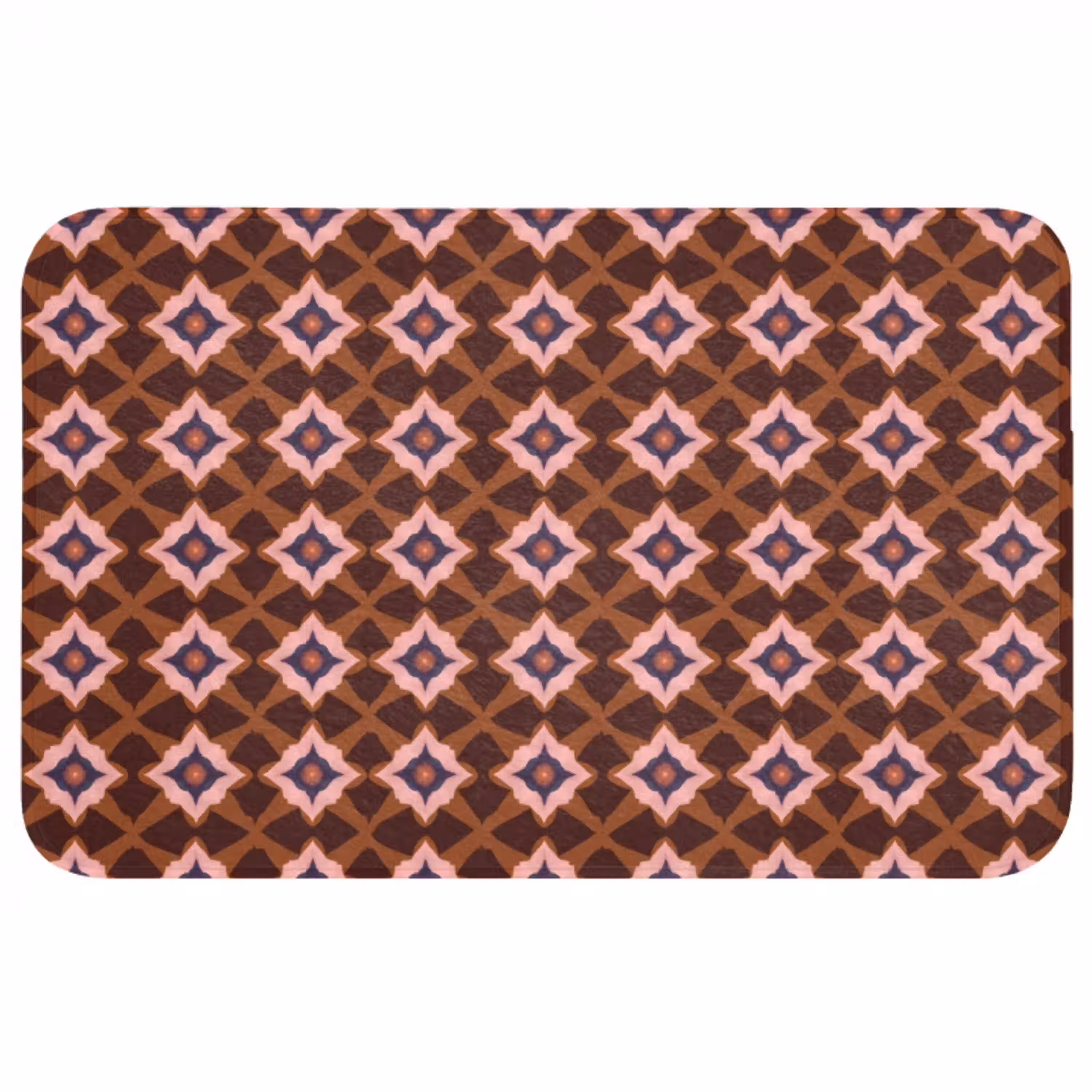 Geometrisch - Sierlijk - Bruin Badmat middel 997 -3d