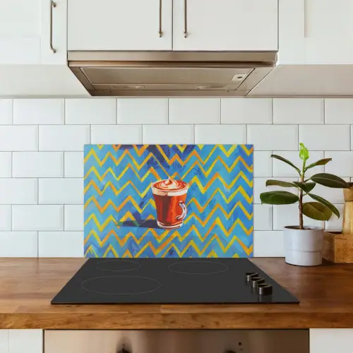 Mok - Koffie - Zigzag - Slagroom keuken achterwand spatscherm klein -sfeer2
