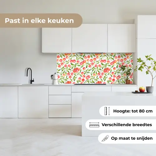 Patroon - Kersen - Wit keuken achterwand 2 middel 871 -sfeer4_NL