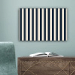 Verticale strepen - Blauw - Crème canvas 2cm klein 34 -sfeer4